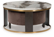 Jazmore - Brown / Brass Finish - Nesting Cocktail Tables (Set of 2) - JaxCo Furniture