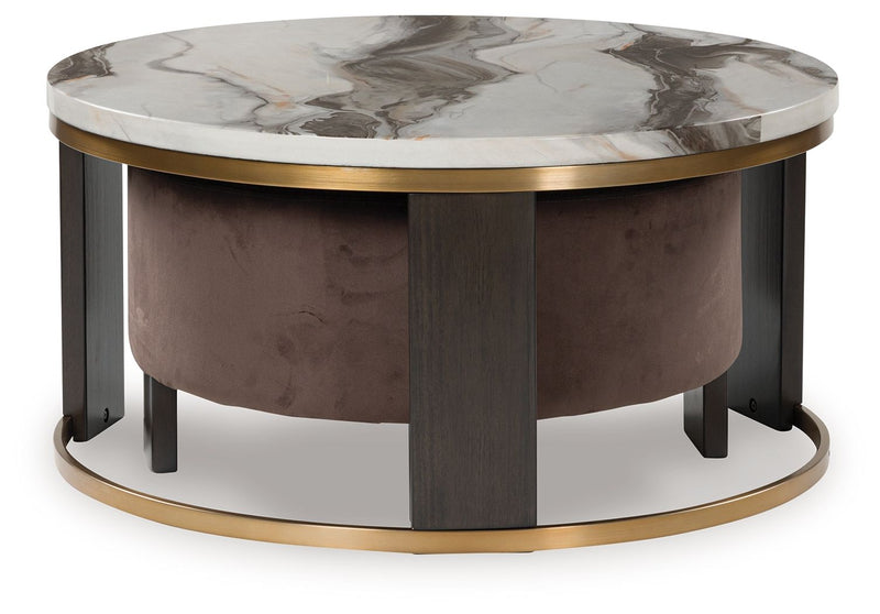 Jazmore - Brown / Brass Finish - Nesting Cocktail Tables (Set of 2) - JaxCo Furniture