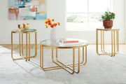 Milloton - Gold - Occasional Table Set (Set of 3) - JaxCo Furniture