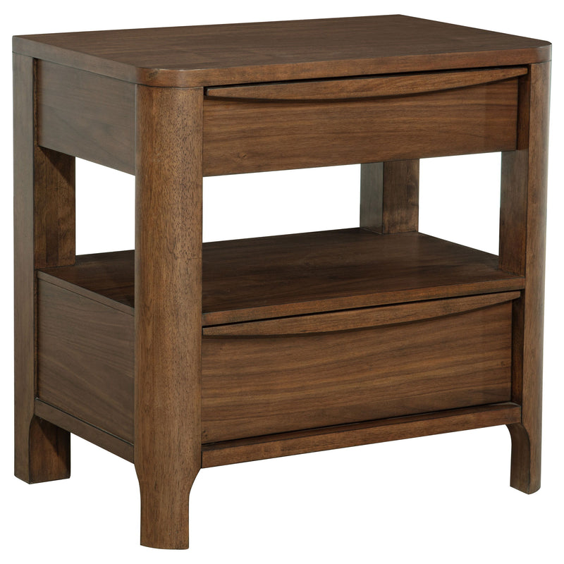 Maderia - 2-Drawer Nightstand Bedside Table - Walnut - JaxCo Furniture