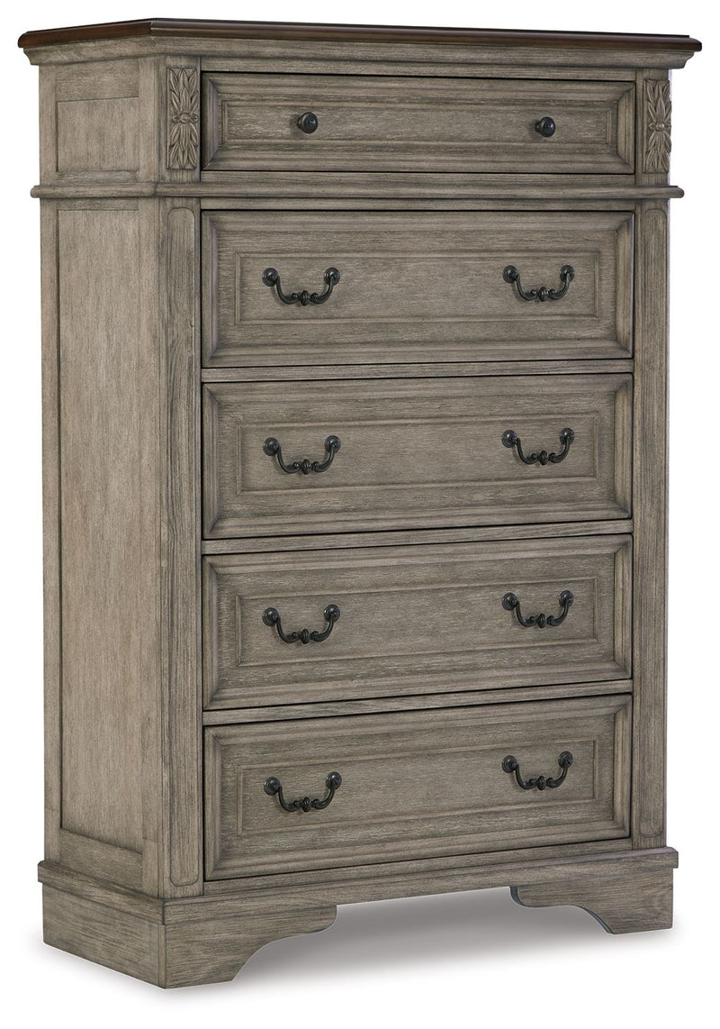 Lodenbay - Antique Gray - Five Drawer Chest - JaxCo Furniture