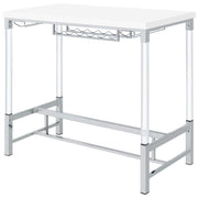 Norcrest - Acrylic Leg Bar Table - White High Gloss - JaxCo Furniture