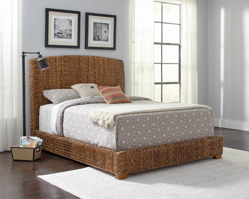 Laughton - Banana Leaf Panel Bed - JaxCo Furniture