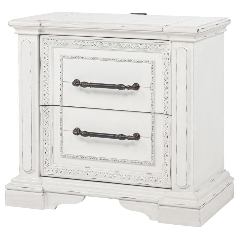 Mckinney - 2-Drawer Nightstand With Dual USB - Vintage White - JaxCo Furniture