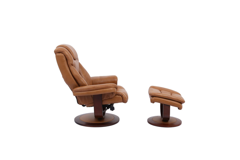 Monarch - Manual Reclining Swivel Chair and Ottoman - JaxCo Furniture
