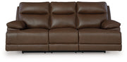 Vonryan - Tobacco - Power Reclining Sofa With Adj Headrest - JaxCo Furniture