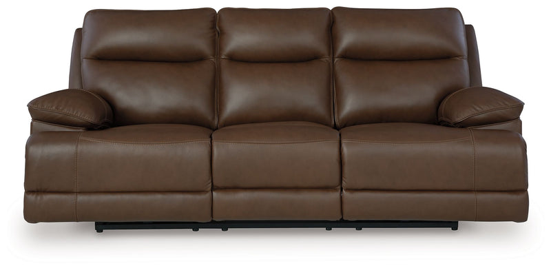 Vonryan - Tobacco - Power Reclining Sofa With Adj Headrest - JaxCo Furniture