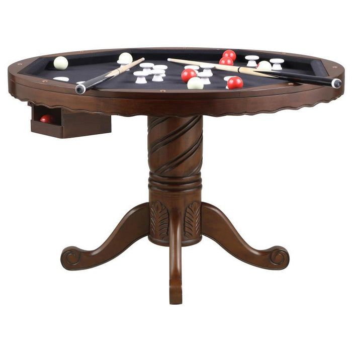 Turk - Round Dining And Billiard Poker Game Table - Tobacco - JaxCo Furniture