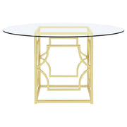 Starlight - Round Glass Top Metal Dining Table - JaxCo Furniture