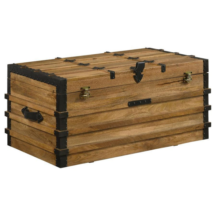 Simmons - Wood Storage Trunk - Natural And Black - JaxCo Furniture