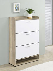 Denia - 3-Tier Engineered Wood Shoe Cabinet - JaxCo Furniture