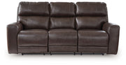Crossplex - Smoke - Power Recline Sofa With Adjustable Headrest - JaxCo Furniture