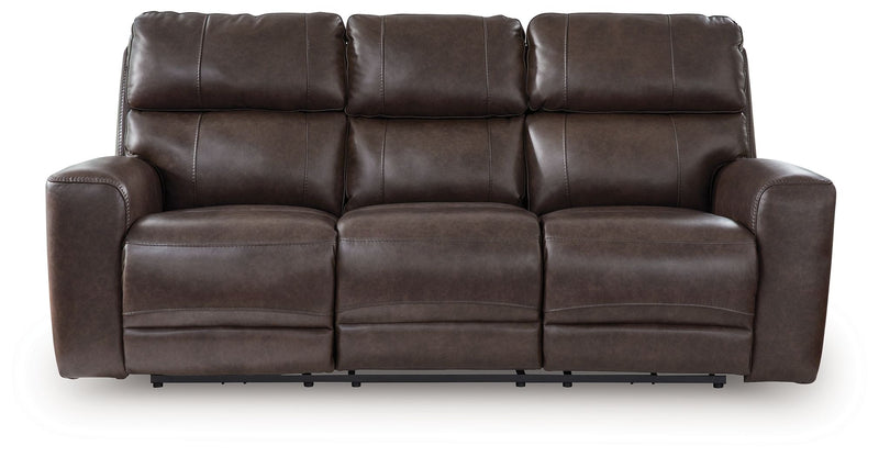 Crossplex - Smoke - Power Recline Sofa With Adjustable Headrest - JaxCo Furniture