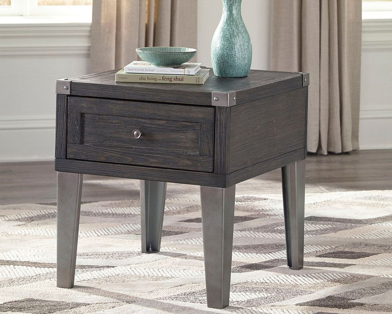 Todoe - Dark Gray - Rectangular End Table - JaxCo Furniture