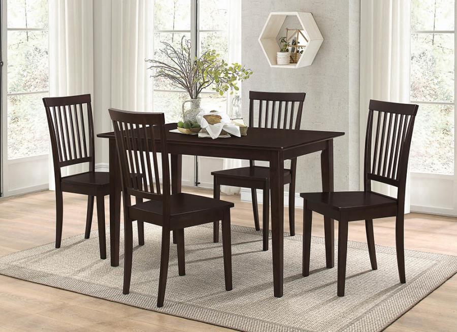 Gomez - 5 Piece Rectangular Dining Table Set - Cappuccino - JaxCo Furniture