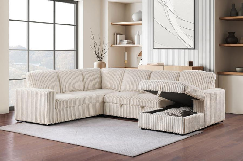 Devonshire - Sleeper Sectional Sofa Storage Chaise - JaxCo Furniture