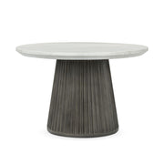Caspia - 47" Outdoor Round Dining Table - White / Dark Gray - JaxCo Furniture