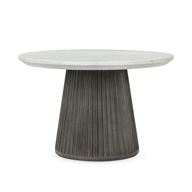 Caspia - 47" Outdoor Round Dining Table - White / Dark Gray - JaxCo Furniture