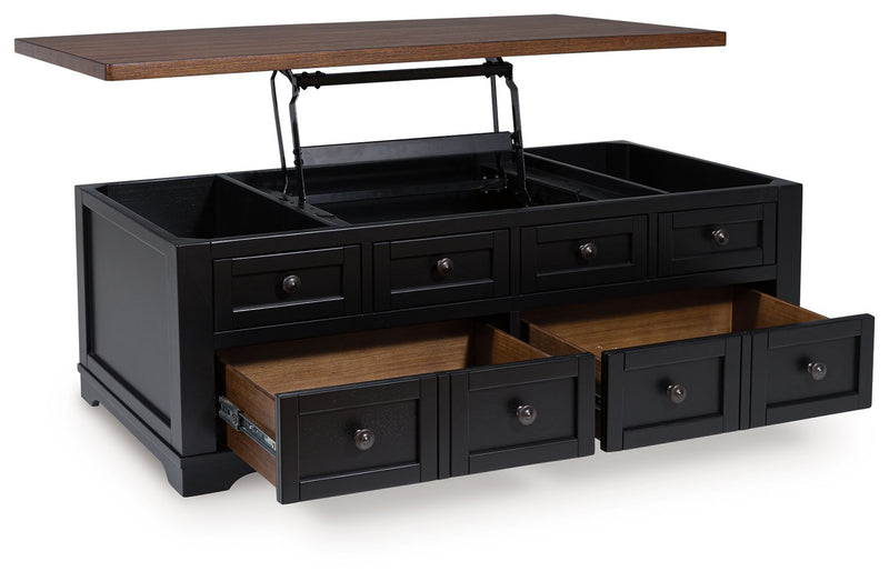 Wildenauer - Brown / Black - Lift Top Cocktail Table - JaxCo Furniture