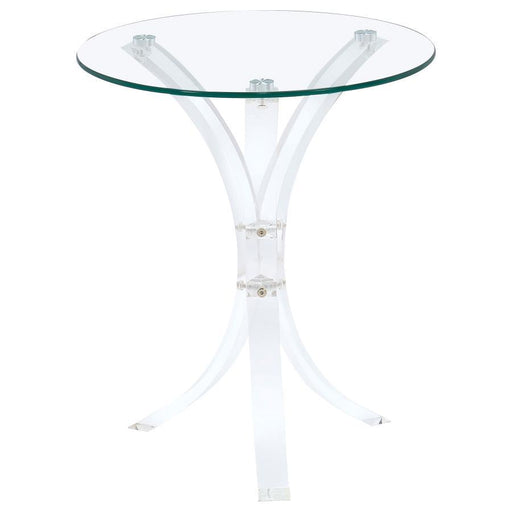 Laning - Round Glass Top Acrylic Side Table - Clear - JaxCo Furniture