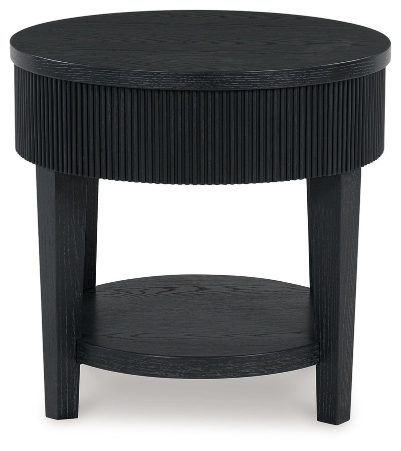 Marstream - Black - Round End Table - JaxCo Furniture