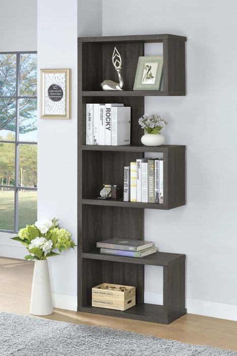 Joey - 5-tier Alternating Boxes Design Bookcase - JaxCo Furniture