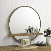 Arini - Round Vanity Wall Mirror With Shelf - JaxCo Furniture