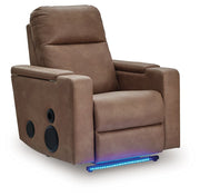 Lorrenton - Glider Power Recliner With Audio System - Caramel - JaxCo Furniture