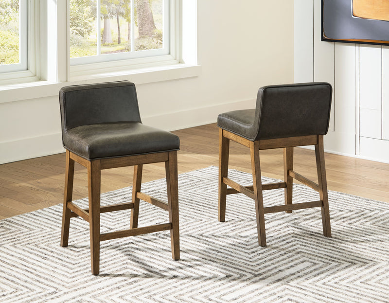 Cabalynn - Two-tone Brown - Upholstered Barstool (Set of 2) - JaxCo Furniture