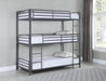 Maynard - Metal Twin Triple Bunk Bed - Gunmetal - JaxCo Furniture