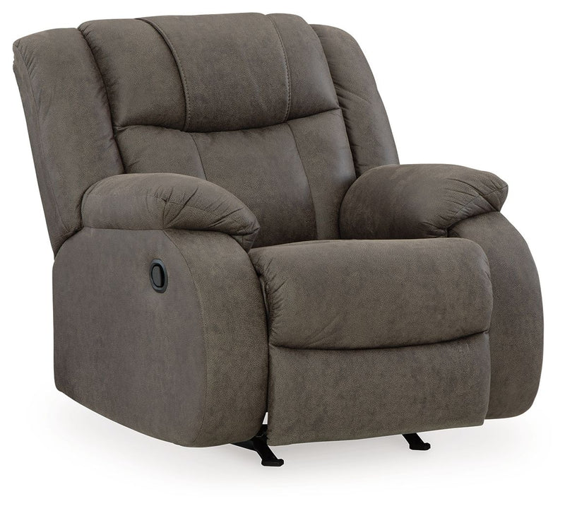 First Base - Gunmetal - Rocker Recliner - JaxCo Furniture