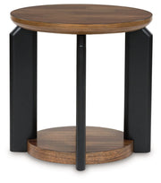 Kraeburn - Brown / Black - Round End Table - JaxCo Furniture
