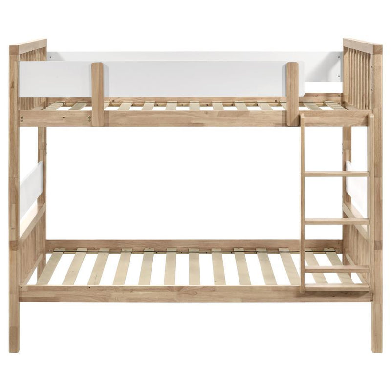 Dakota - Wood Twin Over Twin Bunk Bed - Natural - JaxCo Furniture