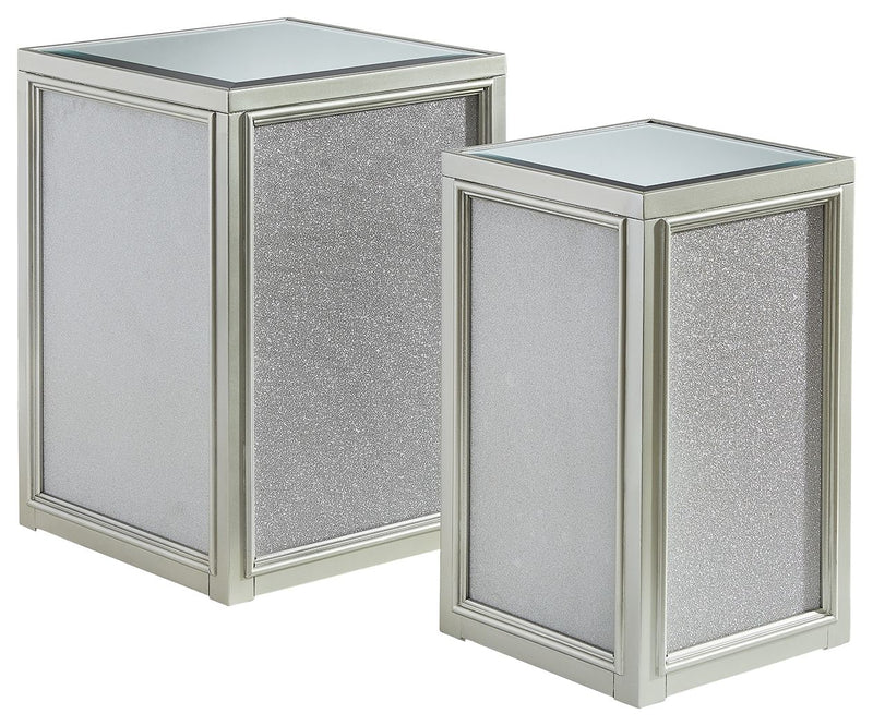 Traleena - Silver Finish - Nesting End Tables (Set of 2) - JaxCo Furniture
