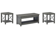 Freedan - Grayish Brown - 3 Pc. - Coffee Table, 2 End Tables - JaxCo Furniture