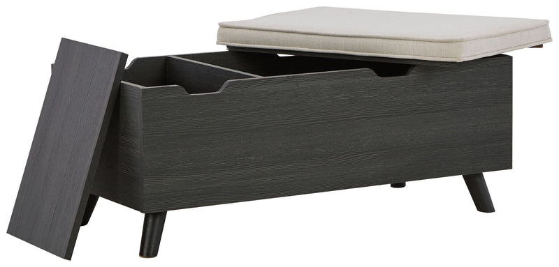 Yarlow - Dark Gray - Storage Bench - JaxCo Furniture