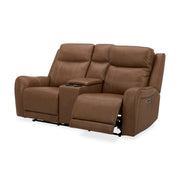 Haywood - Power Reclining Console Loveseat - Butternut - JaxCo Furniture