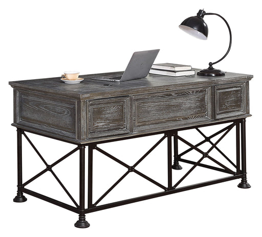 Gramercy Park - Writing Desk With Lateral File - Vintage Burnished Smoke - JaxCo Furniture