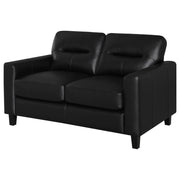 Scotland - Faux Leather Upholstered Track Arm Loveseat - JaxCo Furniture