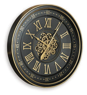 Dairton - Black / Gold Finish - Wall Clock - JaxCo Furniture