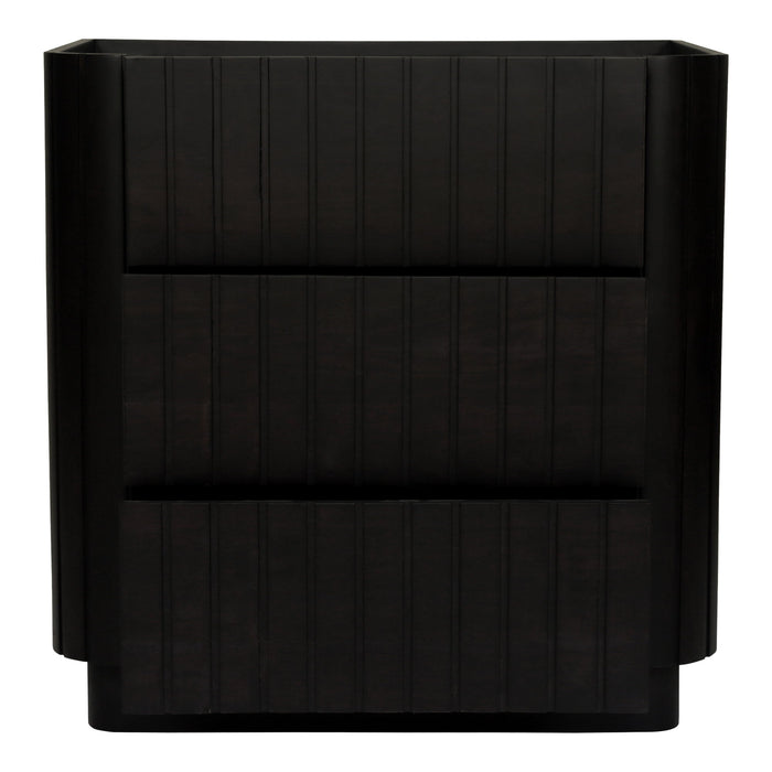 Povera - 3 Drawer Chest - Black - JaxCo Furniture