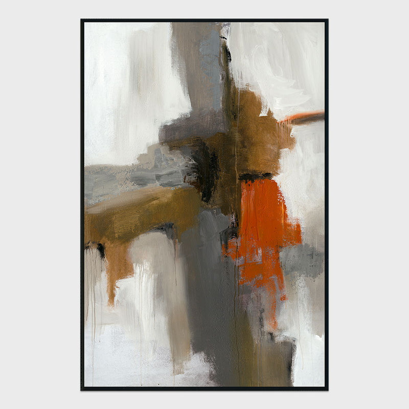 Burst - 40" x 60" Painting Art by Buddy Whitlock - Red / Dark Gray - JaxCo Furniture