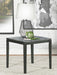 Mozzi - Square Faux Marble Side End Table - Gray And Black - JaxCo Furniture