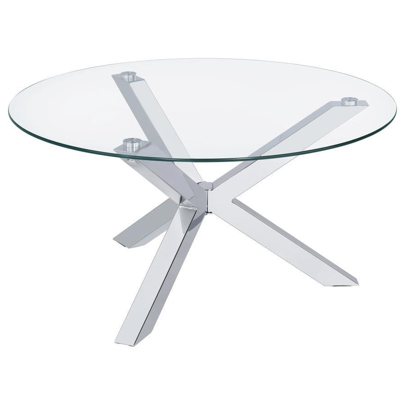 Kenzie - Round Tempered Glass Top Table - JaxCo Furniture