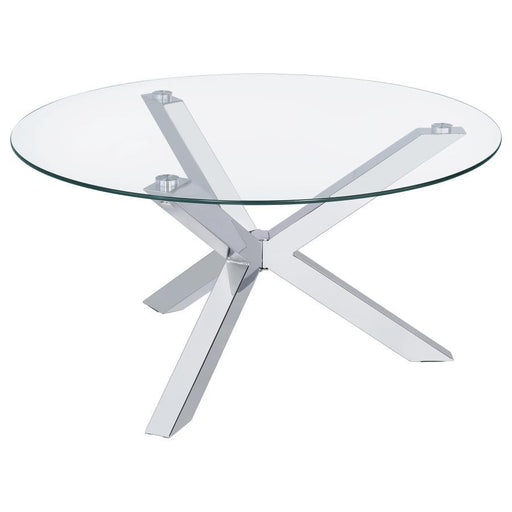 Kenzie - Round Tempered Glass Top Table - JaxCo Furniture