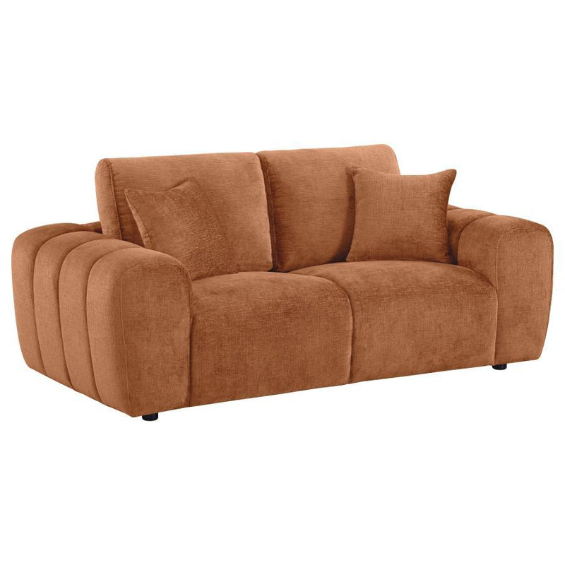 Burnett - Chenille Upholstered Wide Arm Loveseat - JaxCo Furniture