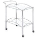 Shadix - 2-Tier Rectangular Glass Shelf Metal Bar Cart - Chrome - JaxCo Furniture