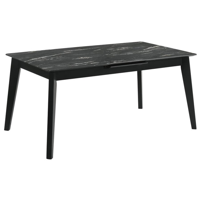 Crestmont - Extension Dining Table Faux Marble - Black - JaxCo Furniture