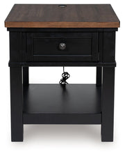 Wildenauer - Brown / Black - Rectangular End Table - JaxCo Furniture