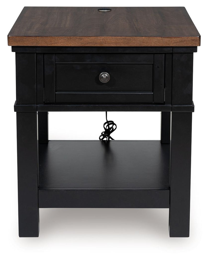 Wildenauer - Brown / Black - Rectangular End Table - JaxCo Furniture